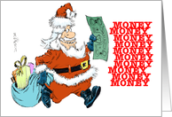 Amusing Santa cartoon and a money gift card