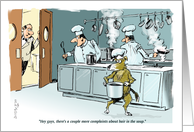 Amusing Kitchen Scene to Accompany a Happy Hour Invite card