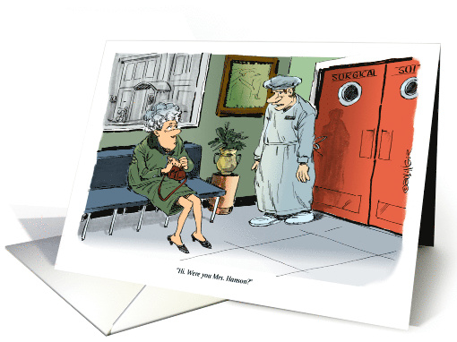 Amusing Get well and I Need No Surgical Surprises Cartoon card