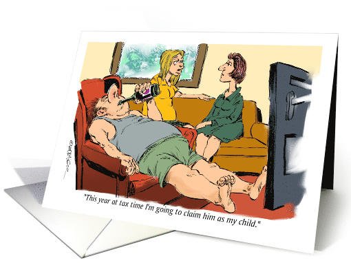 Amusing Tax Day Holiday Write Off Suggestions Cartoon card (1604440)