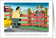 Humorous Birthday Card for Wife Who Likes Leather Cartoon card