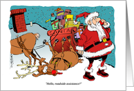A Cartoon Santa Note to Reach a Loved One Across the Miles card