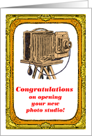 Old Time Congratulations on Opening Your Own Photo Studio card