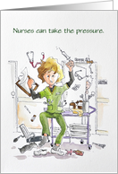Humorous Exhausted Nurse, Nurses Day Card