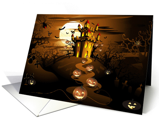 Halloween Castle on Creepy Nightmare Full Moon card (1176072)
