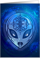 Blue Alien Dream Digital Art Design card