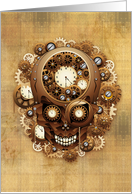 Blank Note Card, Steampunk Skull Vintage Style Design card