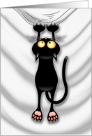 Black Cat Fun Naughty Cartoon Character card