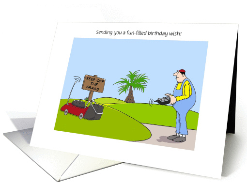 Customizable happy birthday gardening cards gardener cartoon card