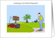 Customizable happy birthday gardening cards gardener cartoon card