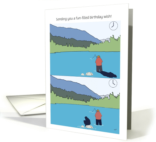 Customizable Happy Birthday Fishing Cards Funny Fisherman Cartoon card