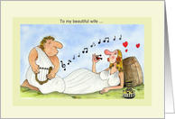 Customizable Happy Valentine’s Day Wife Cards, Love Music Wine card
