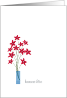 Bonne Fte for French Name Day Cards Red Flowers card