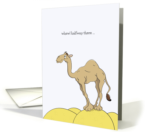 Hump Day Cards, Camel Standing On A Sand Hump Cartoon card (1249314)