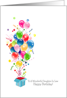 Daughter In Law Birthday Cards Balloons Coming Out Of Magical Gift Box card