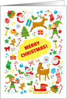 Christmas card  collection of cute Christmas cartoons card