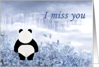 I Miss You Cute Panda Misses card