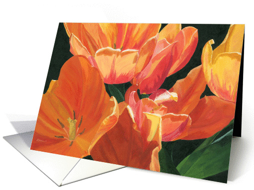 Orange Tulips Birthday card (1219652)