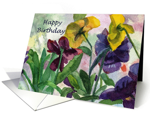 Purple Pansy Birthday card (1229854)
