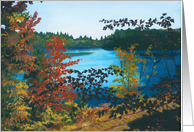 Beautiful lake Autumn Adirondack Mountains Blank Note Card