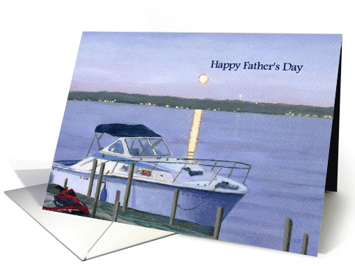 Scenic Boat on a Calm River Father's Day card (1466406)