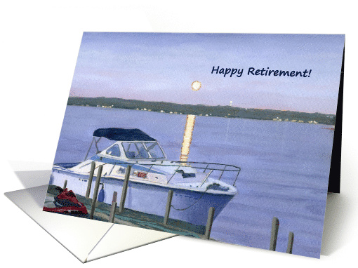 Scenic Boat on a Calm River Retirement card (1466412)