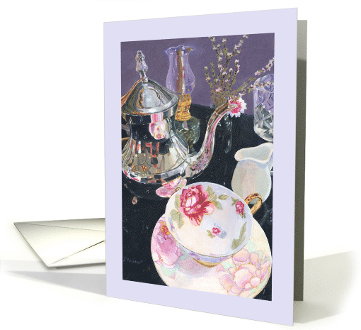 Formal Tea China and Silver Mom Birthday card (1605906)