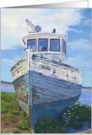 Weathered Tug Boat Anna 1000 Islands Painting Birthday card