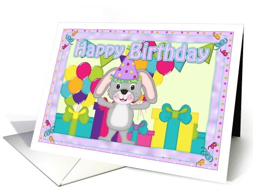 Birthday Bunny Girl card (1206522)