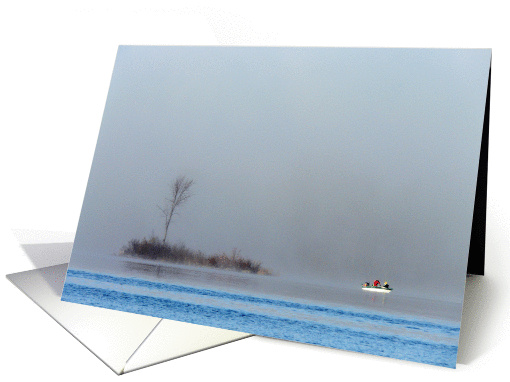 Happy Birthday -- Fisherman in Early Morning Fog card (1224518)