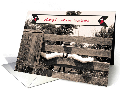 Merry Christmas Husband -- Cowboy, Rustic, Western, card (1339846)