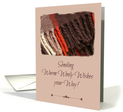 Get Well - Warm Wishes - Brown Red Woollen Blanket card (1355852)