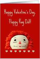 Valentine’s - Floppy Rag Doll - Toys - Hand Crafted - Hearts card