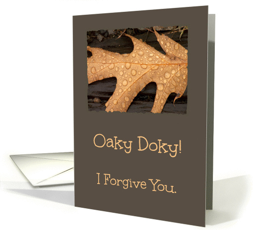 I Forgive You -- Oak Leaf - Rain Drops - Golds and Browns card