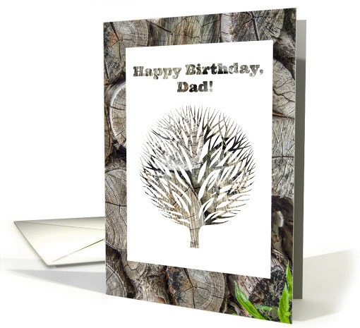 Happy Birthday Dad - Woodpile - Aged Stacked Wood card (1369680)