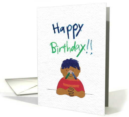Crayons Up the Nose for Funny Birthday card (1353562)