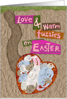 Nest of Warm Fuzzy Bunnies for Easter card