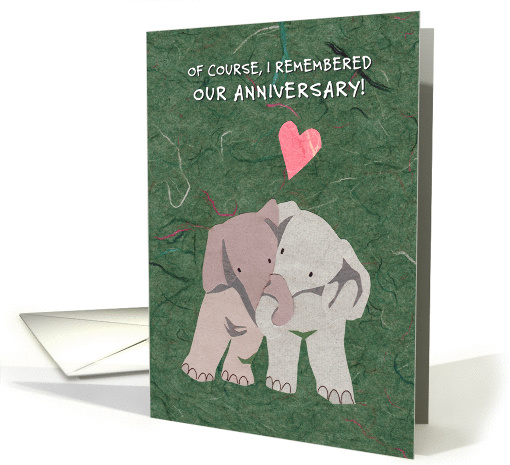 Sweet Anniversary Elephants for Partner card (1429322)