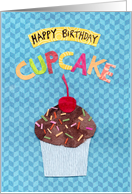 Chocolate-Frosted Birthday Cupcake card