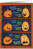 Halloween Pumpkin Knock-Knock joke card