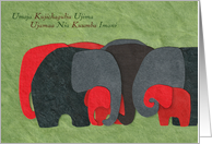 Elephant Family and Seven Principles of Kwanzaa card
