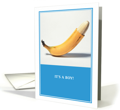 Jewish Humor Circumcised Banana Birth Announcement for Boy card