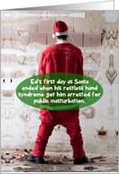 Restless Hand Syndrome Santa Claus Funny Adult Christmas Card