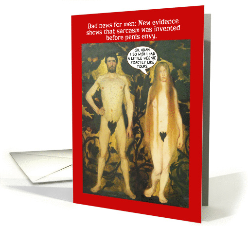 Adam Eve Sarcasm Before Penis Envy Funny Birthday card (1294148)