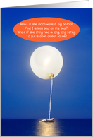 Moon Balloon Man in Inner Tube on Ocean Friendship Card
