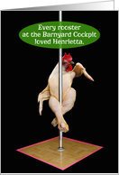 Chicken Pole Dancer Barnyard Cockpit Funny Valentine’s Day Card