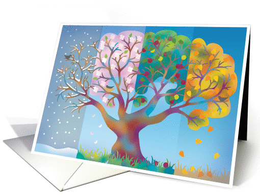 Seasons in nature shown in changes in tree card (1242520)