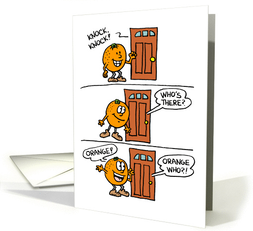 Knock Knock Orange Birthday card (1247416)