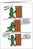 Knock Knock Cartoon Peas Forgive card