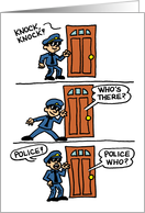 Knock Knock Police Forgive Me Sorry card